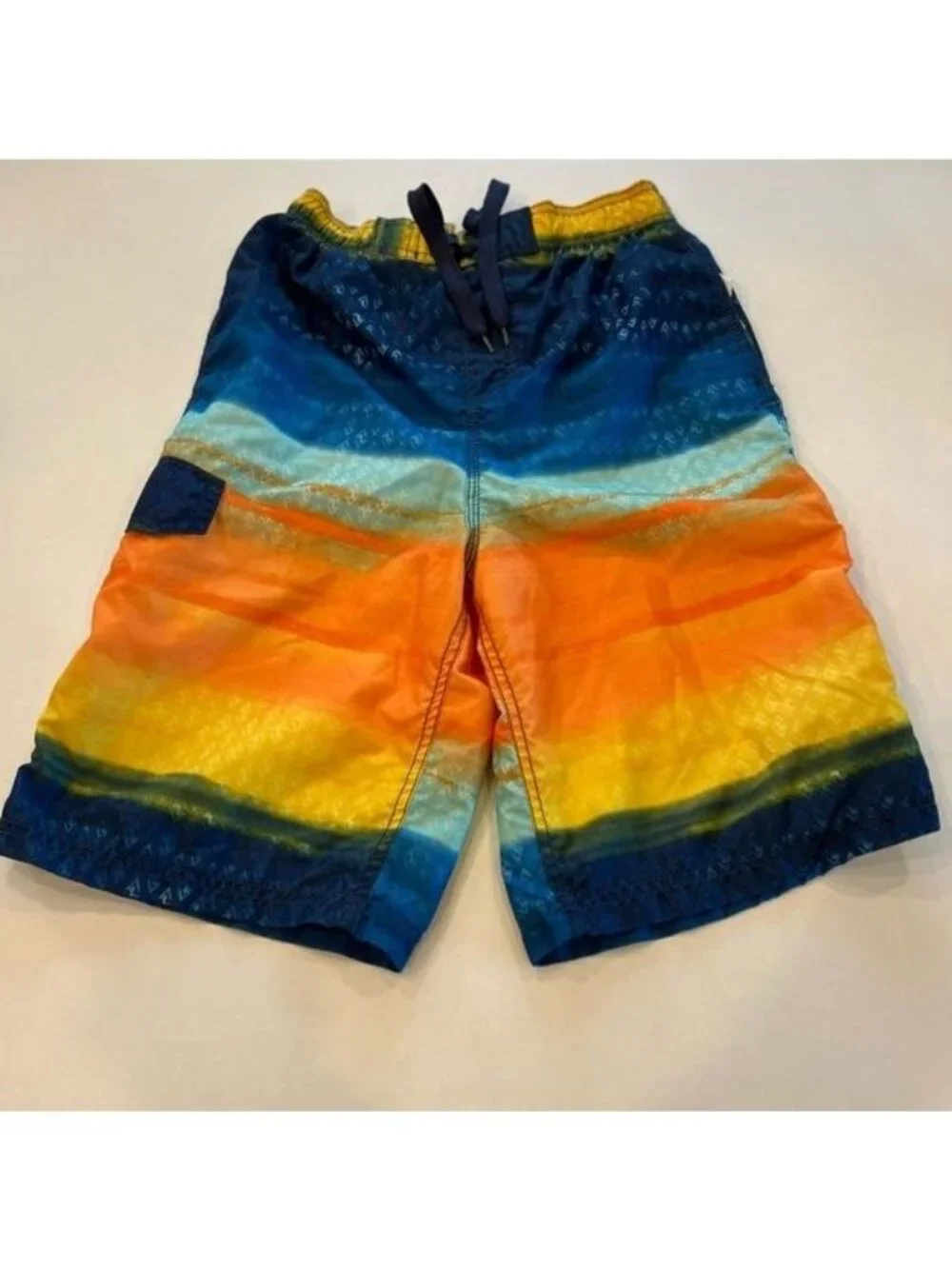 Okanu Surf Boy’s Board Shorts Large 14/16 Elastic Waist drawstring Mesh Lining